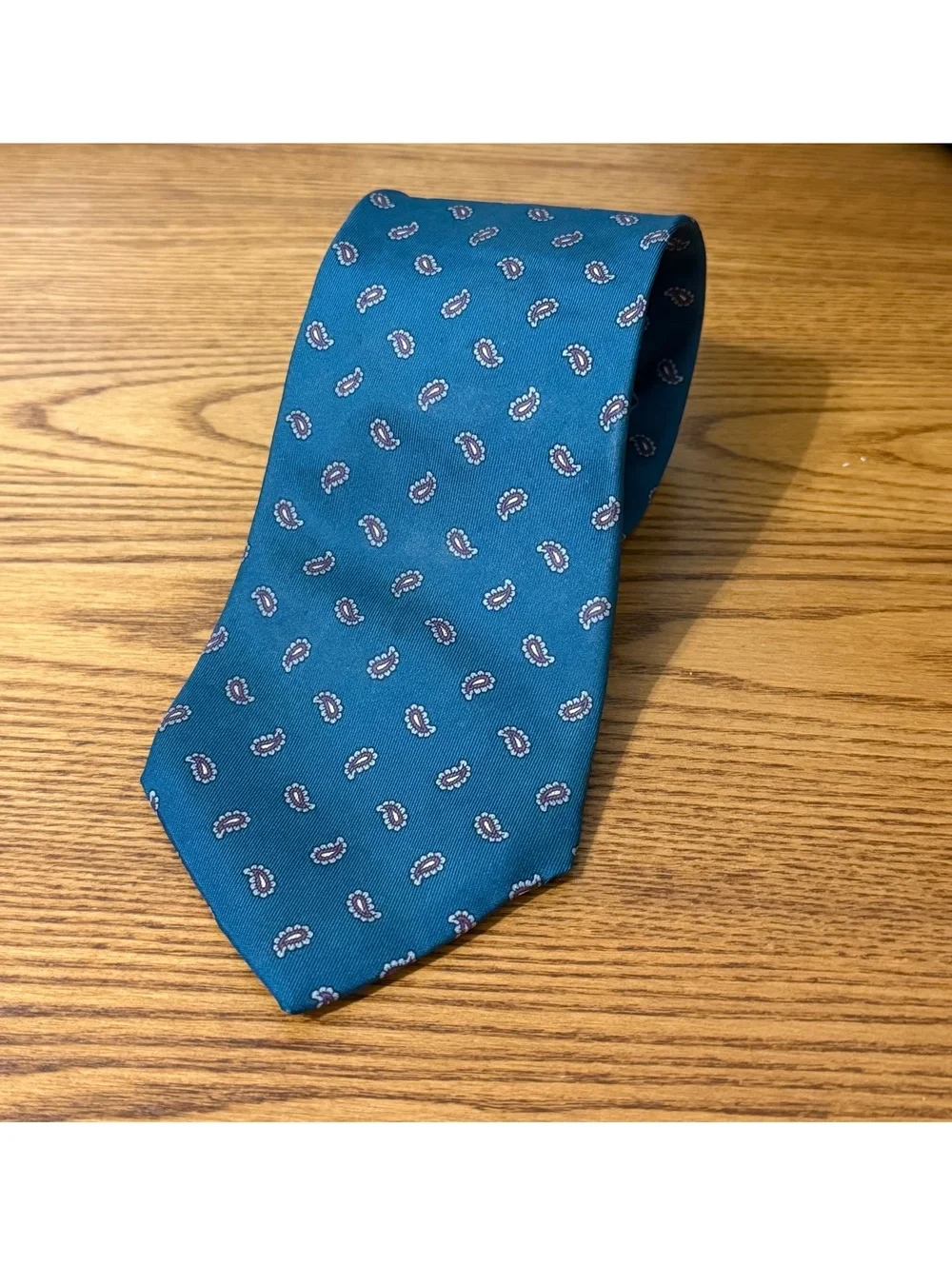 Beau Brummell all silk paisley pattern blue men’s dress tie